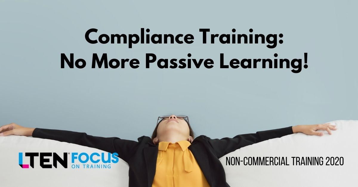 Compliance Training - No More Passive Learning (banner image with person looking resigned)